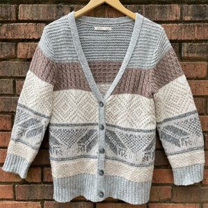 Grey & Natural Tone Old Navy Button Cardigan